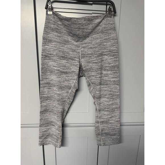 Lululemon Wunder Under Crop‎ Hi-Rise Space Dye Camo Seal Gray Coal size 8 NWT - Picture 3 of 11